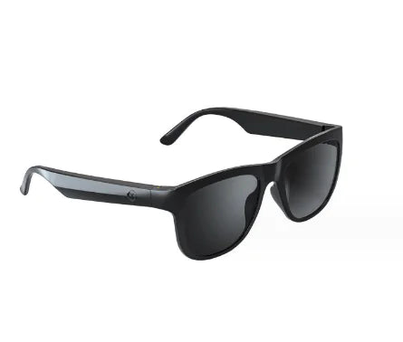 Black sunglasses with a white background
