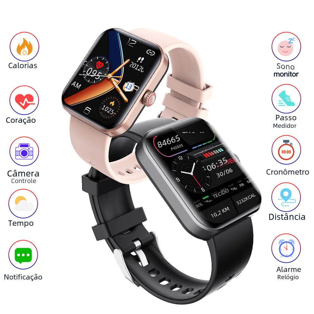 F57L Fitness Smartwatch - Health Tracker with Heart Rate Monitor