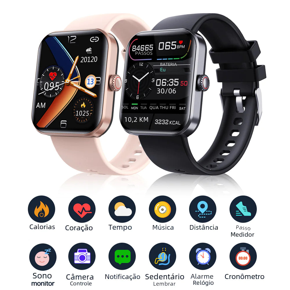 F57L Fitness Smartwatch - Health Tracker with Heart Rate Monitor