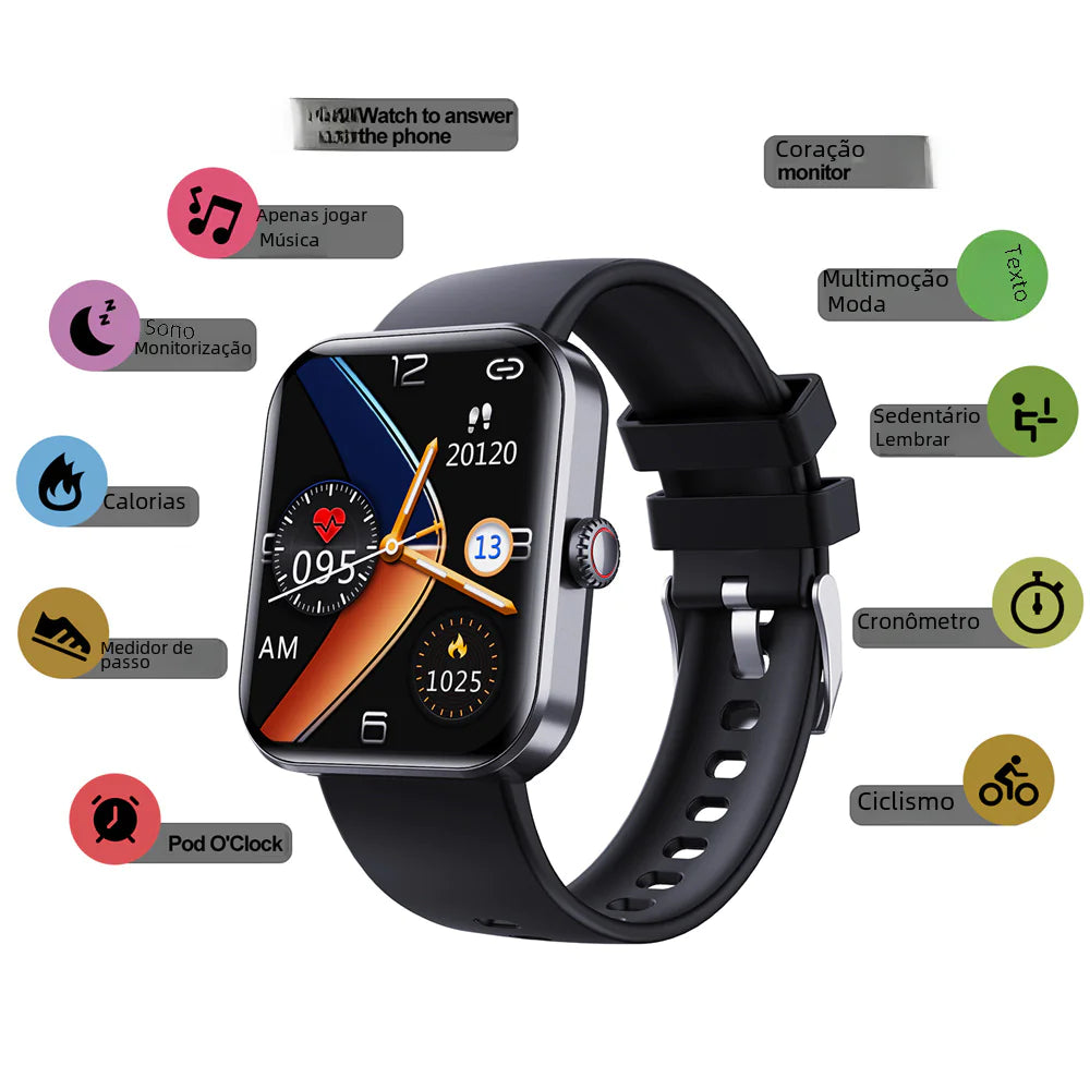 F57L Fitness Smartwatch - Health Tracker with Heart Rate Monitor